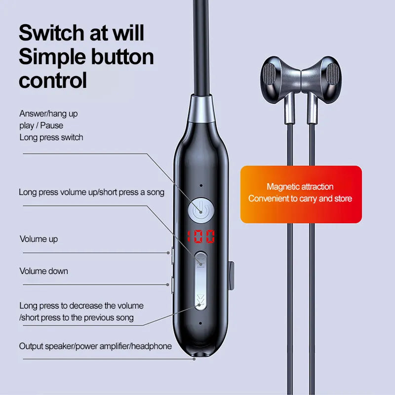 Led Power Display With Mic Sports Headphones Waterproof For Headset Tws Earbuds Wireless Earphone