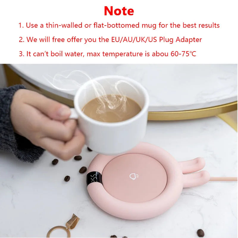 New Coffee Mug Warmer Electric Heating Coaster for Home Office 3 Temperatures Adjustable Tea Cup Warmer Christmas Birthday Gift