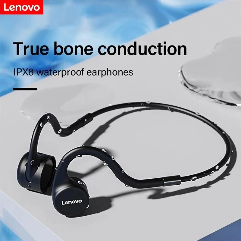 Lenovo X5 Bone Conduction Headphones IPX8 Waterproof Headset Built in 8GB Memory Wireless Bluetooth 5.0 Compatible Earphones