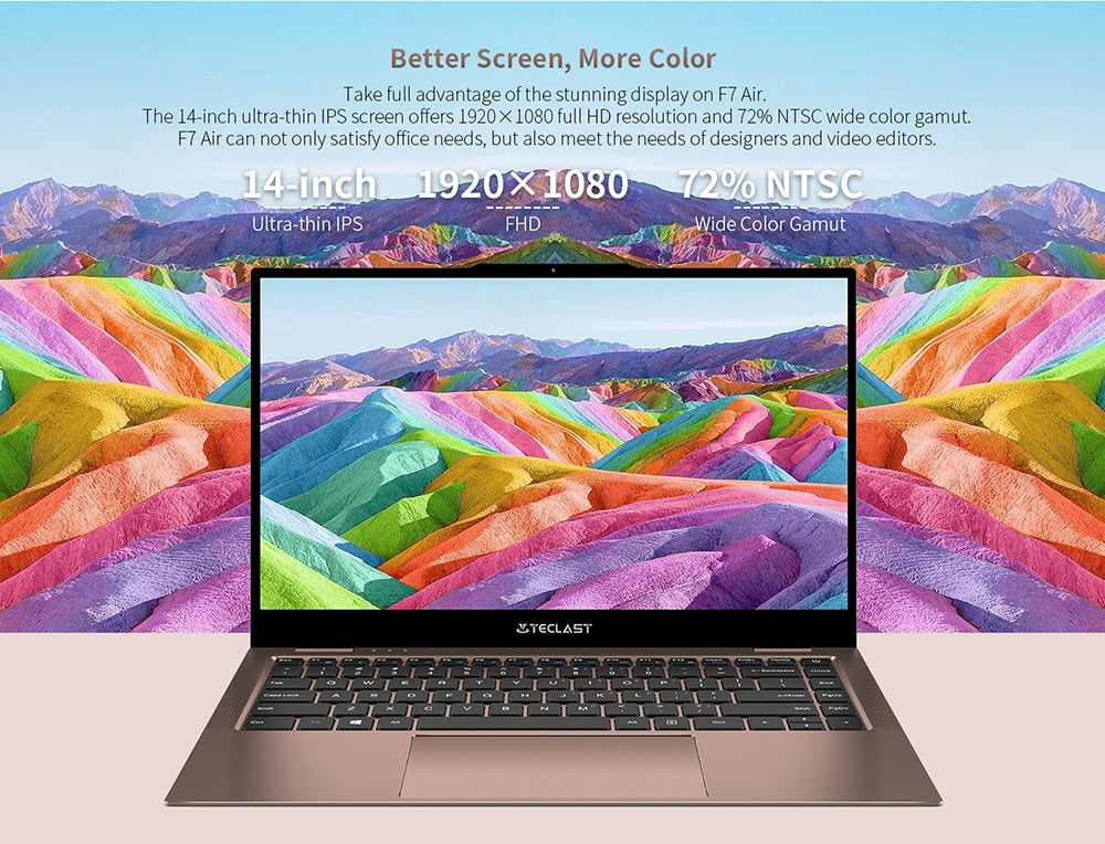 2023 najnowszy Laptop Teclast F7 Air 1.18KG 14 ''8GB LPDDR4 256GB SSD inte N4120 Notebook 1920x1080 Win10 OS laptopy type-c