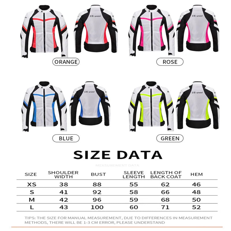 2023 Women's motorcycle riding jacket summer mesh breathable racing clothes autumn warm Knight cross-country motorcycle clothes