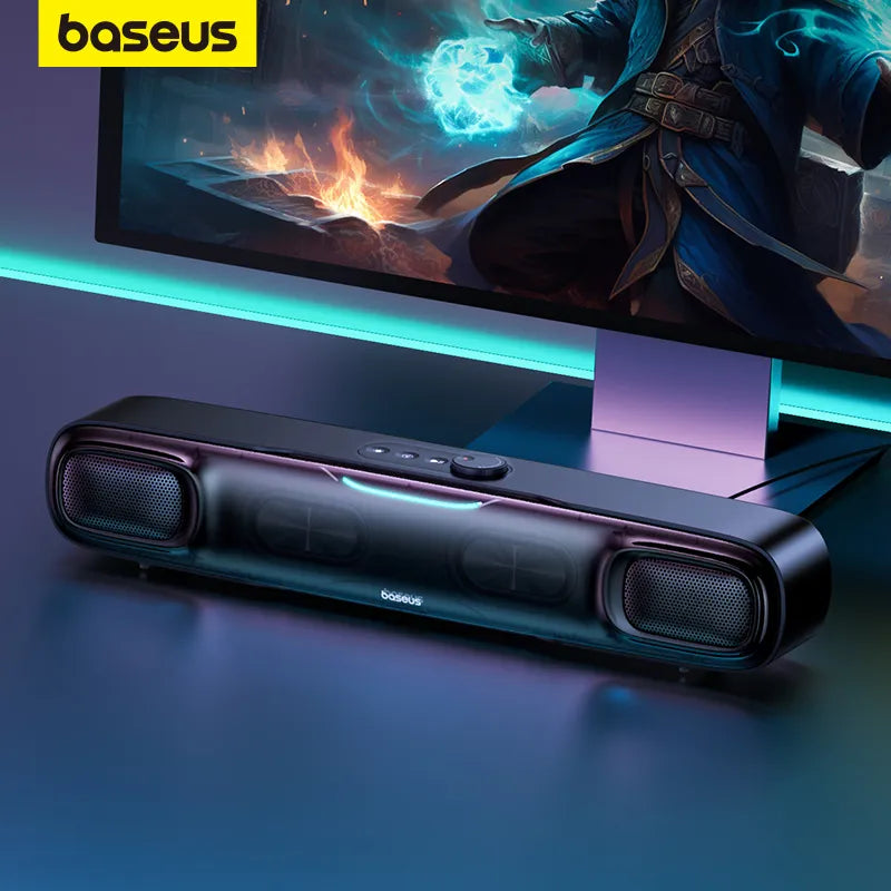 Baseus DS10 Desk Mini Soundbar Speaker Bluetooth 5.3 Triple-Mode Audio 3D Soundscape Surround SubwooferSound Box for Laptop PC