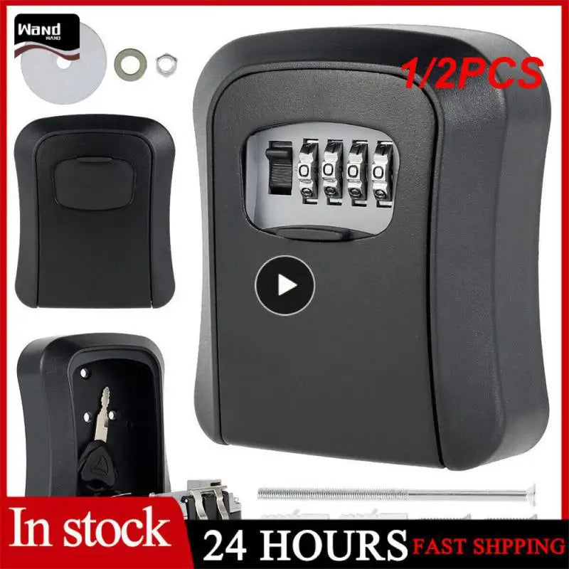 1/2PCS Weatherproof Wall-mounted Key Safe Password Key Box Key Lock Box No4 Combination Key Storage Lock Box Indoor and Outdoor