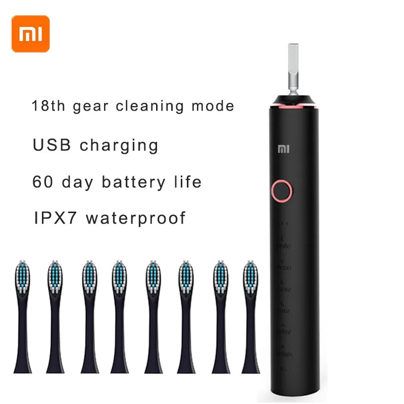 Xiaomi Sonic Electric Toothbrush USB Rechargeable IPX7 Waterproof for Toothbrushes Head 18 Levels of Oral Care Clean Toothbrush