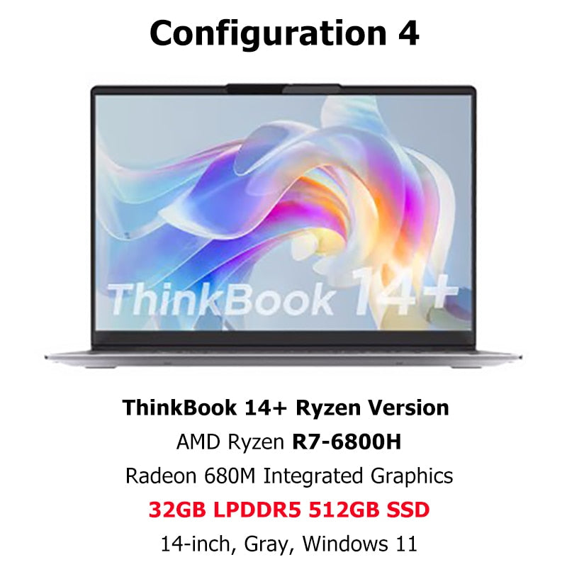 Lenovo Laptop ThinkBook 14+ 2022 Ryzen R5 6600H/R7 6800H AMD 680M/RTX2050 16G/32GB 512G/1T/2TB 14" 2.8K 90Hz LED Screen Notebook