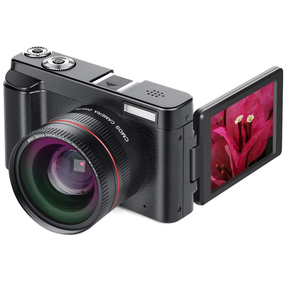 2023 High-Definition Digital Camera 24MP Camera 16X Digital Zoom Rotatable Screen Full 1080P SLR Camera Travel Selfie Video