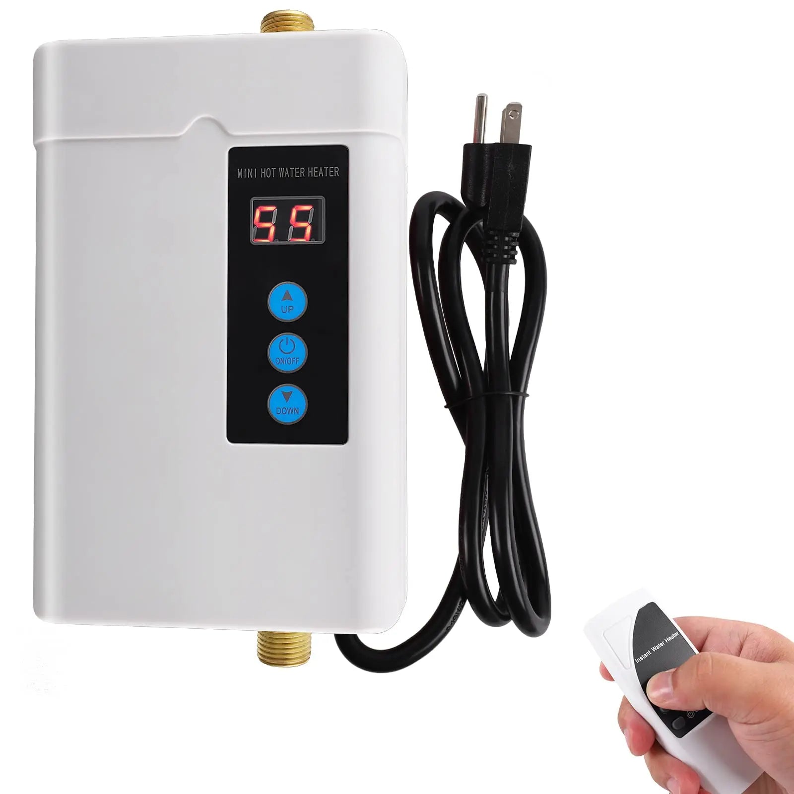 Tankless Water Heater, Mini Electric Instant Hot Water Heater with LED Display, Water Heater with Remote Control
