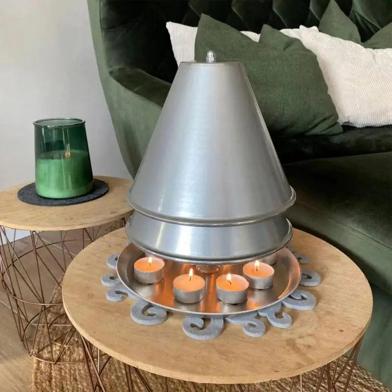 Double-Walled Radiator Winter Warm Fireplace Heating Without Candle Tea Light Oven Tealight Heater Tea Wax Warming Stove
