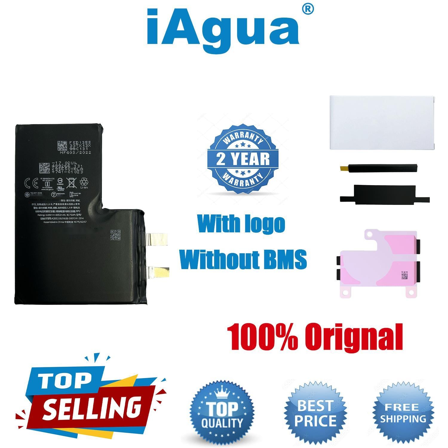 10pcs Orignal Battery Cell for iPhone 12 12mini 13 13mini Pro Max without Bms No Flex Repair Bateria Health Fix XR XS XSMAX