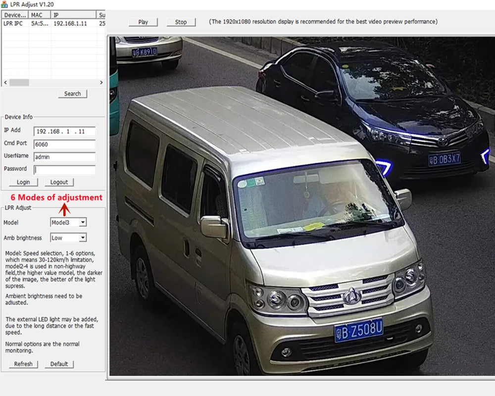 1080P Vehicle License Number Plate Recognition 2.8-12mm 6-22mm 5-50mm Varifocal Lens LPR IP Camera For Highway Parking Lot Onvif