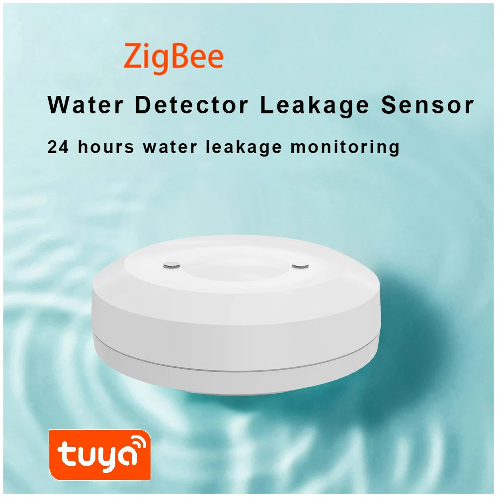 Tuya Zigbee Water Immersion Sensor Water Leakage Detector Smart Life App Remote Monitoring Smart Home Automation Linkage Alarm