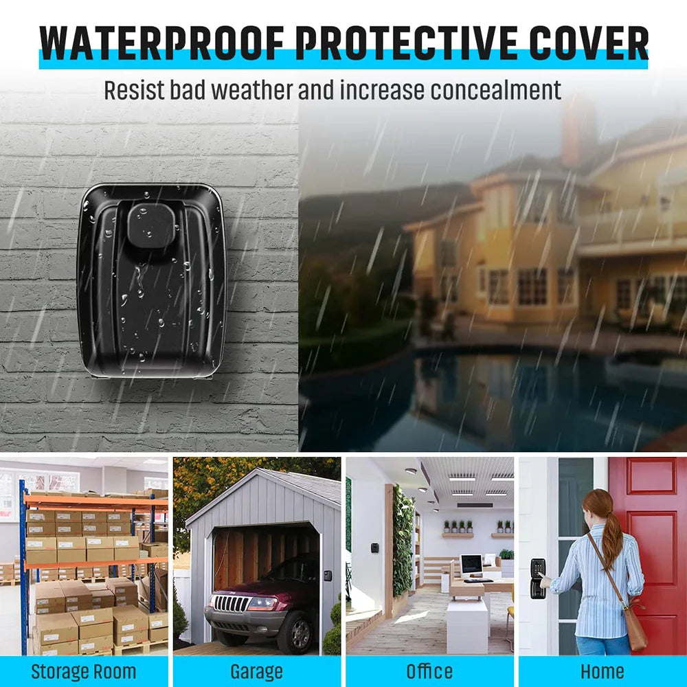 Key Lock Box Waterproof Wall Mount Lock 12-Digit Combination Resettable Large Capacity Security Lockbox for Home Garage Office