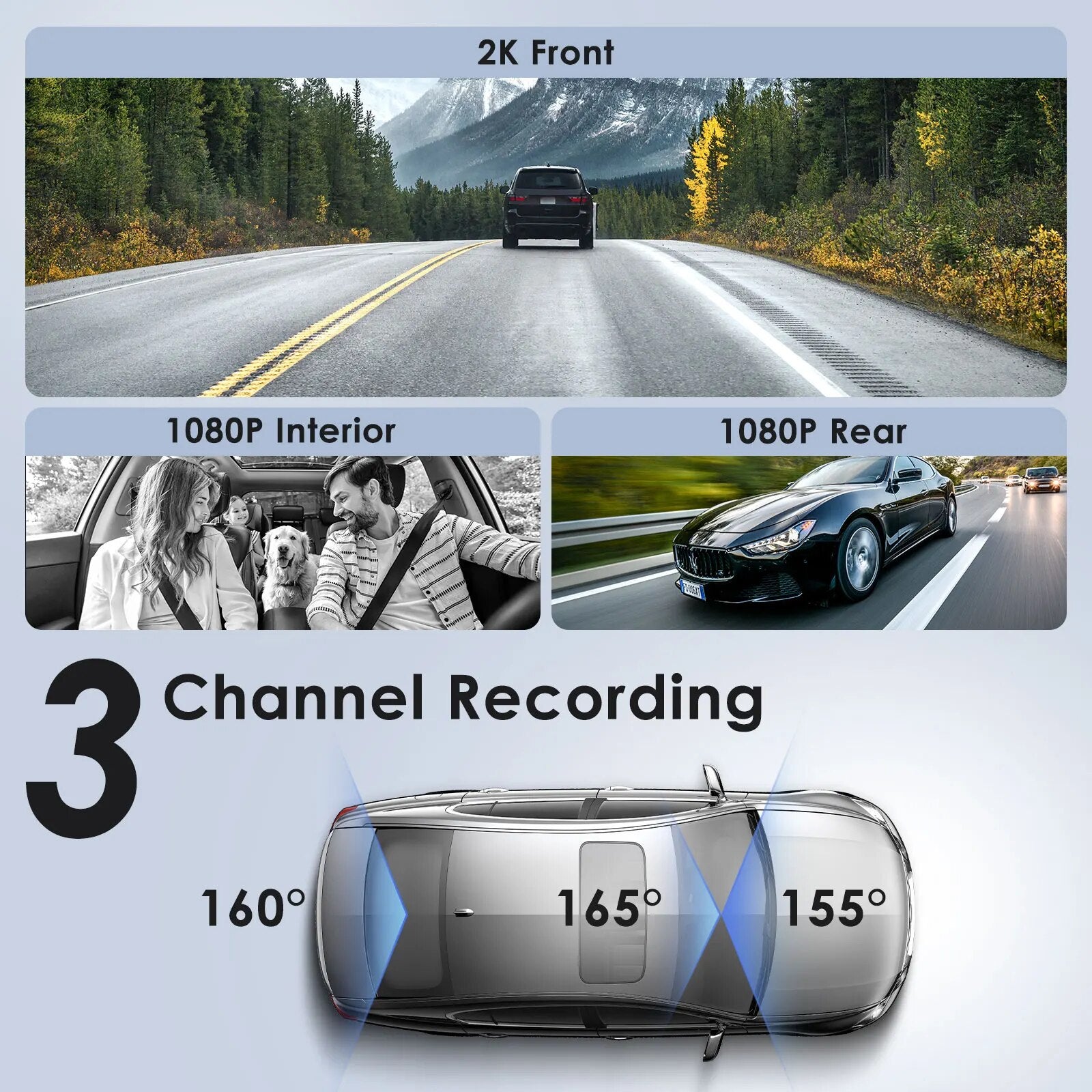 VIOFO A139 Car DVR 3 Channel Dash Cam with GPS Built in Wifi Sony Sensor Rear View Car Camera IR Interior Video Recorder 1080P