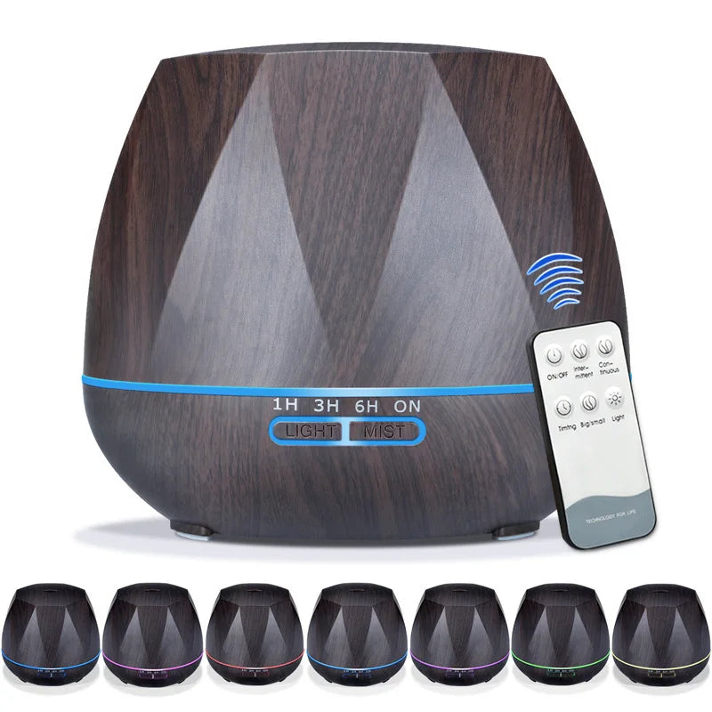 550ml Essential Oil Diffuse Upgraded Remote Control 6 in 1 Aromatherapy Ultrasonic Cool Mist Humidifier 7 Color For Home Office