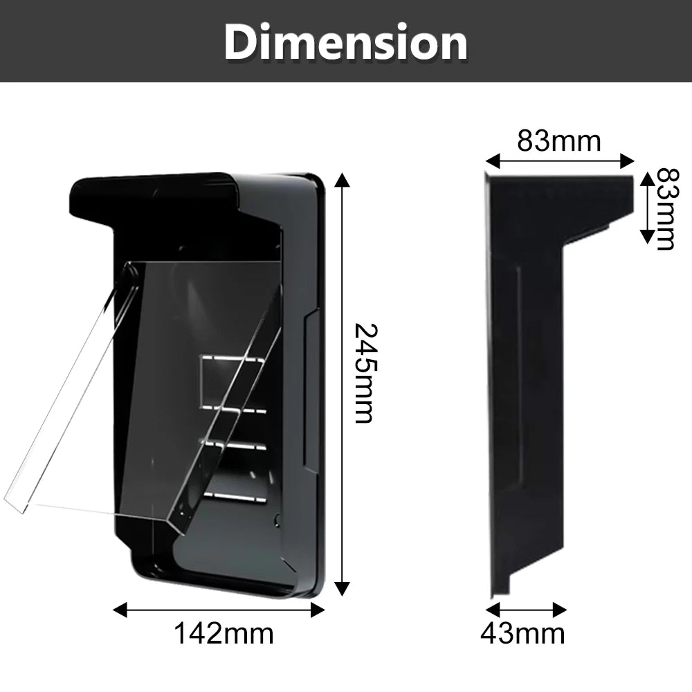 Outdoor Rain-Proof Cover for Access Control System Facial Recognition Device Door Intercom Rain Protection Waterproof Sunshade