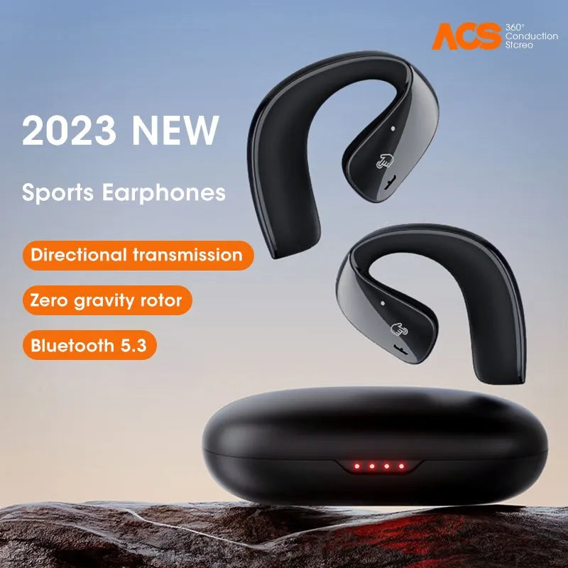 Niye Air Conduction Bluetooth 5.3 Earphones Open Ear Clip Wireless Headphone with Mic Sports Headsets for Android IPhone Samsung