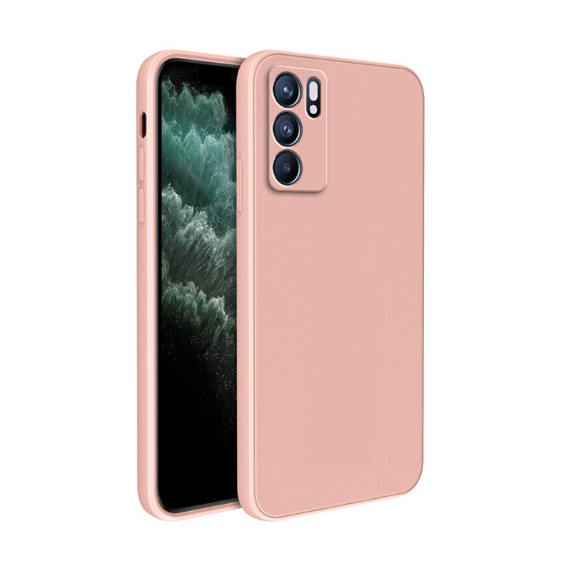 Square Liquid Silicone Case for OPPO Reno 6 Pro Plus Ultra Thin Protect Funda Reno6 6Pro ProPlus 5G Original Phone Cover Classic