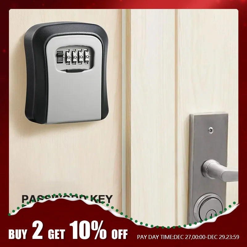 Wall Mount Key Storage Secret Box Organizer 4 Digit Combination Password Security Code Lock No Key Home Key Safe Box Caja Fuerte