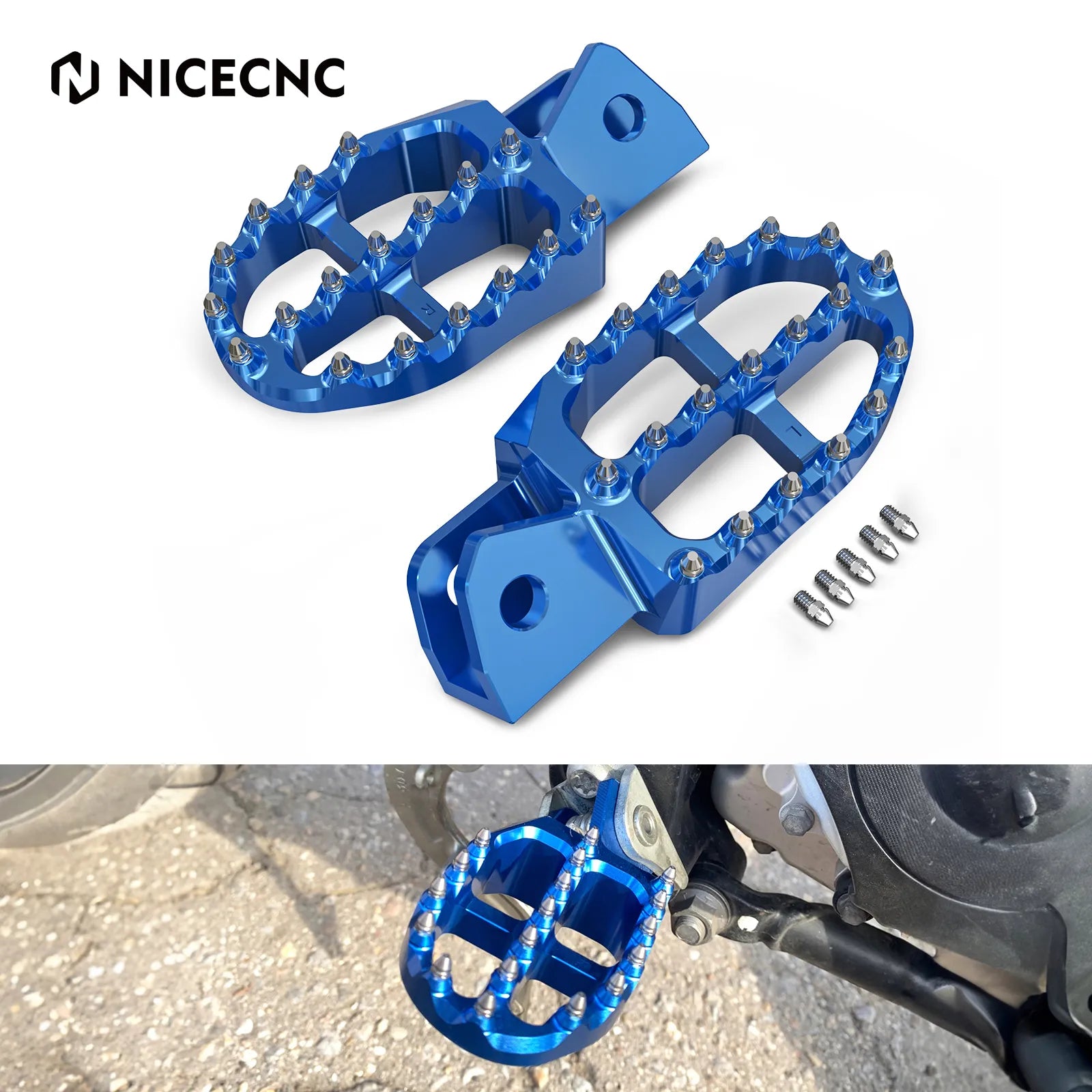 NICECNC 57mm Wide Foot Pegs FootRest Footpegs Rests Pedals For Yamaha WR250R WR250X WR 250R 250X 2007-2021 2020 2019 Aluminum