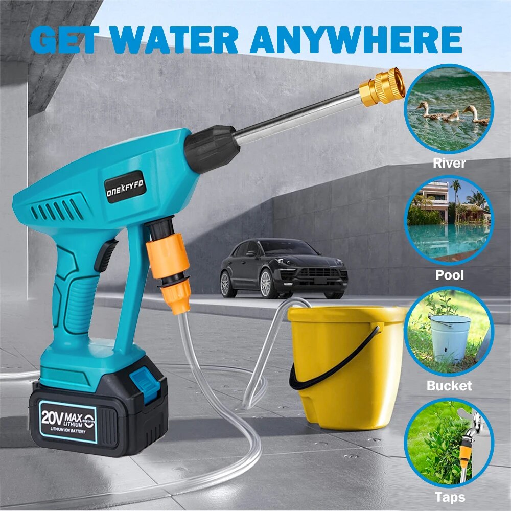 Wireless portable Electric High Pressure Washing Rechargeable Spray Water Gun Car Battery Washing Machine for Makita 18v Battery
