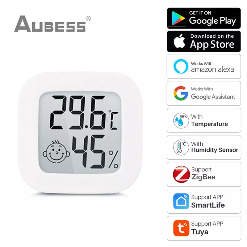 Tuya Zigbee Temperature Humidity Sensor Smart Home Humidity Detector Alarm Works With Smart Life Voice Control Alexa Google Home
