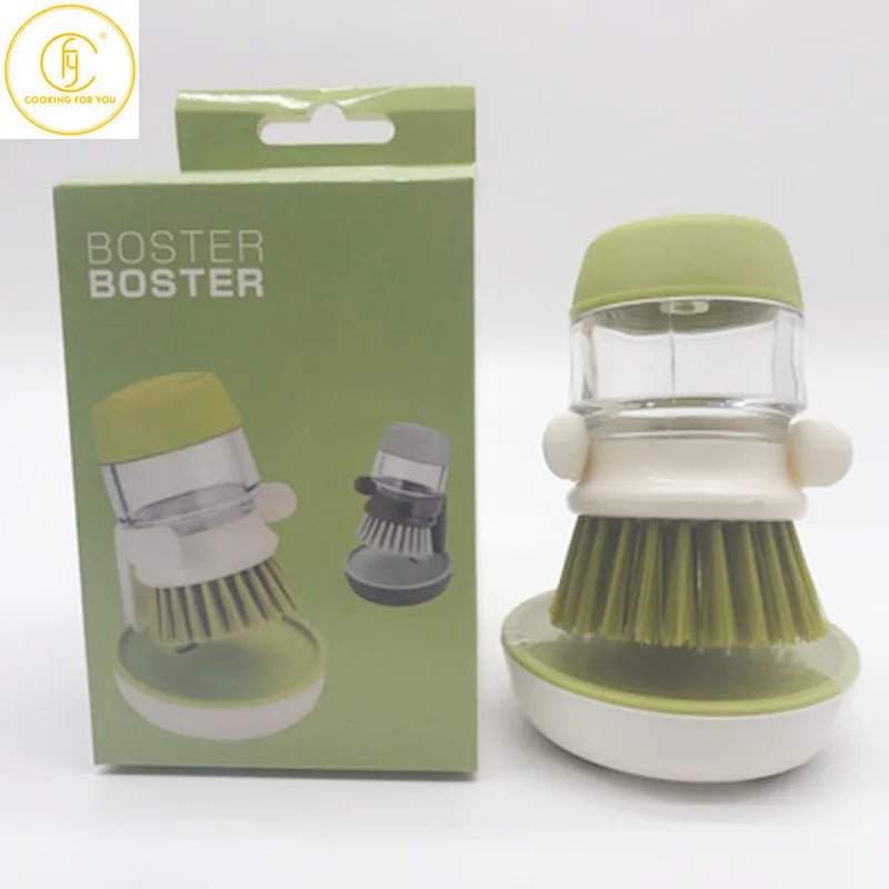 Household Handheld Presses Soap Cleaning Brushes Dish Bowl Pot Washing Brush with Removable Brush Head Kitchen Drit Clean Tools