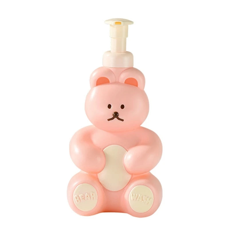 Cartoon Bear Foaming Soap Dispenser Refillable Pump Bottle Bathroom Hand Sanitizers Shampoo Shower Gel Foam Container drop ship