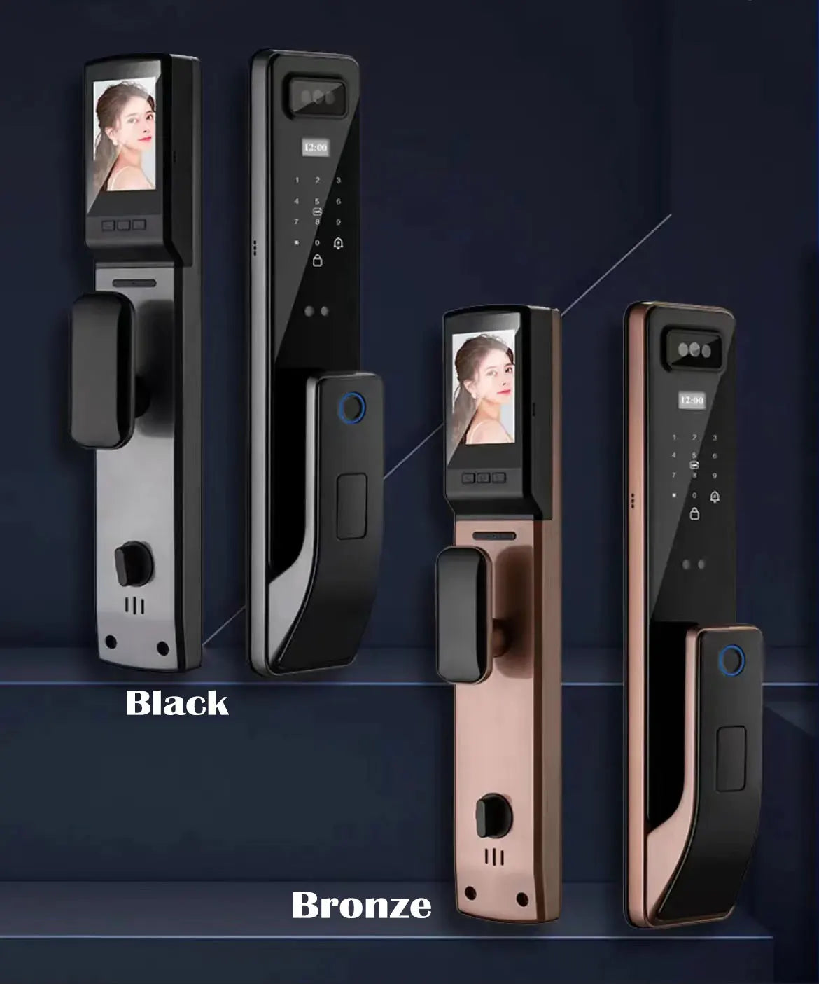 Wifi Remote Unlocking Photo Face Recognition Door Lock Fingerprint Handle with Nfc Card Key Password APP Unlock Home Apartments