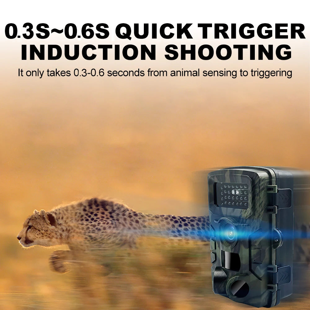PR700 Waterproof 16MP Wildlife Camera Night Vision Trail Camera Motion Activated Scouting Hunting Cam 0.3S Trigger Photo Traps