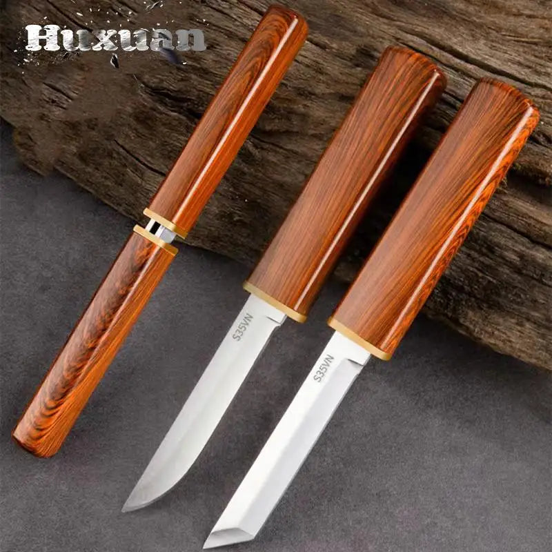 2 In 1 Multi-functional Household Fruit Knife Japanese Sharp High Hardness Hand Meat Knives Portable Outdoor Cutting Tools