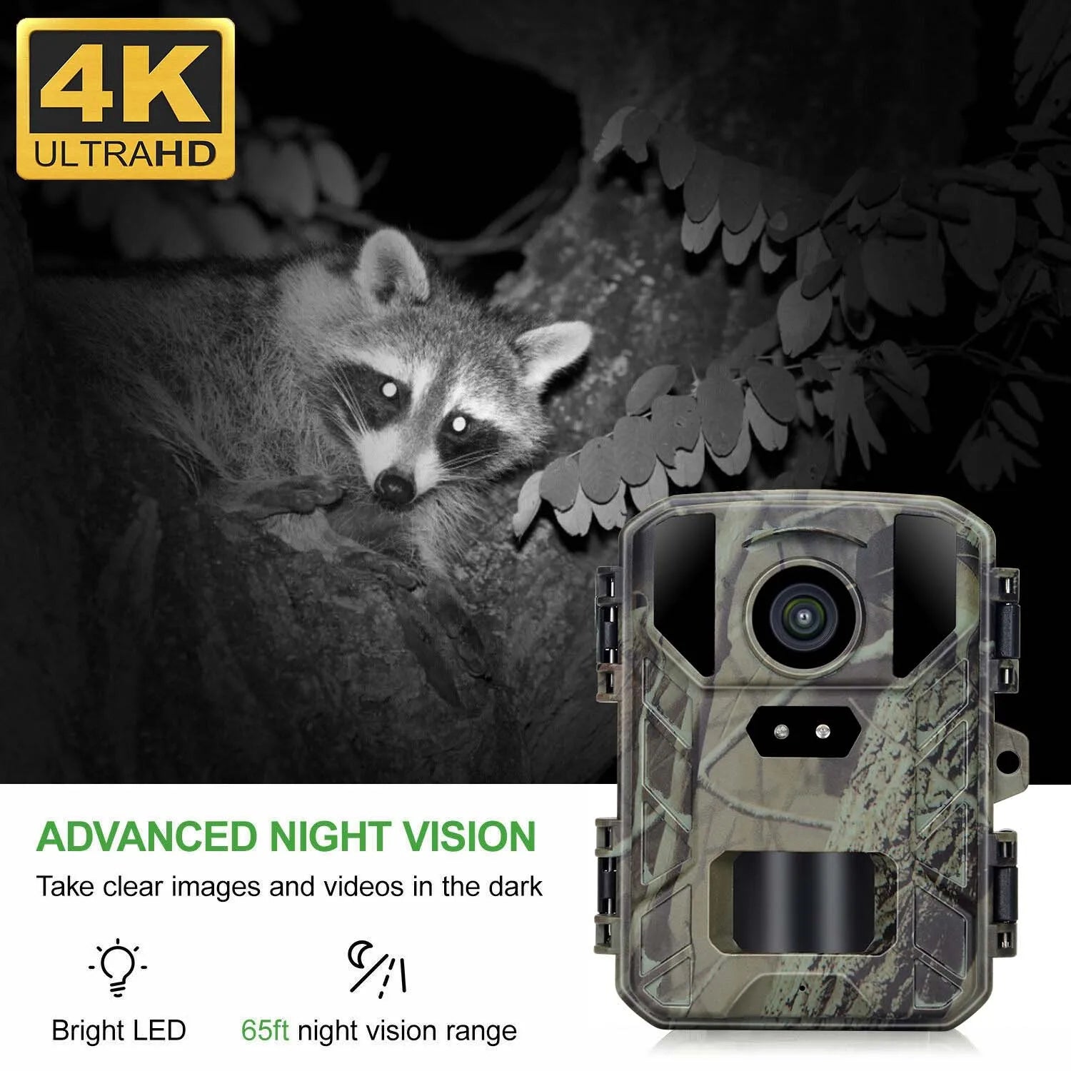4K MiNi800 Mini Wildlife Hunting Camera 50MP Keep Way Trail Camera Waterproof HD Night Vision Infrared Photo Trap with 256GB Car