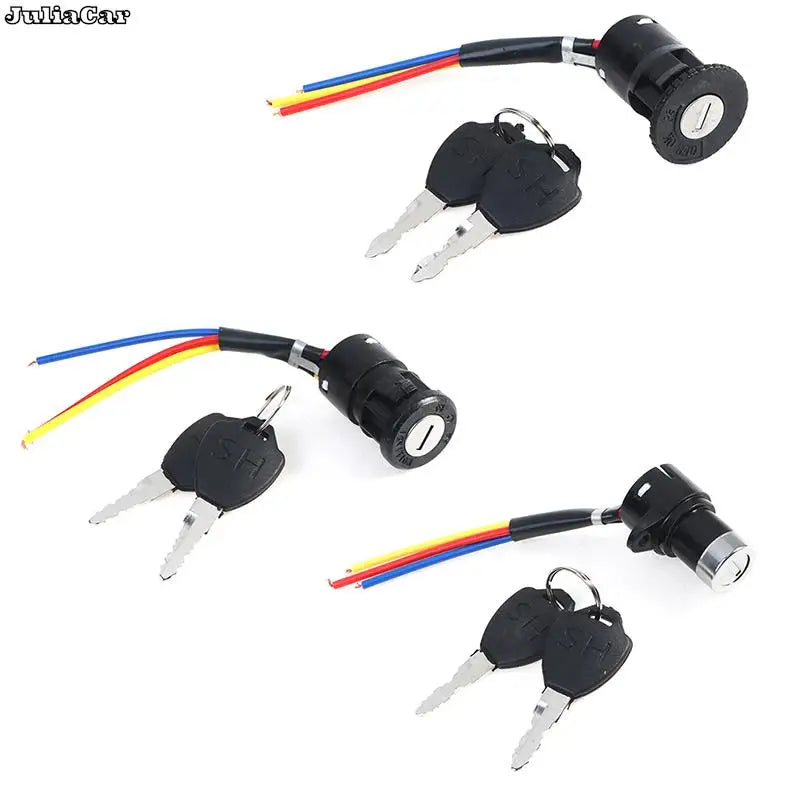 Universal Electric Bicycle Biking Portable Dustproof Cycling Parts for Electric Scooter Ignition Switch Key Power Lock