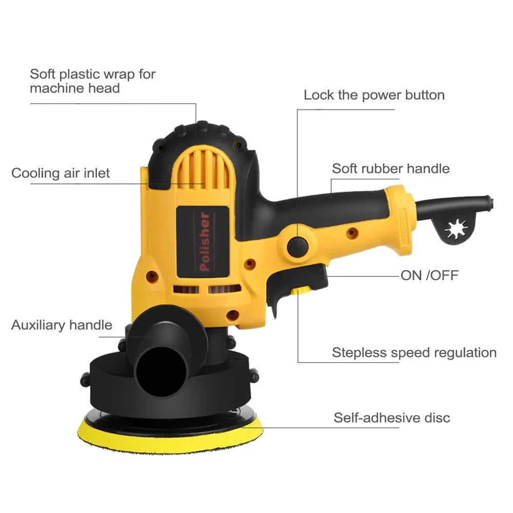 Stepless Speed Adjustable Car Polisher Auto Polishing Machine High Efficiency Waxing Tool