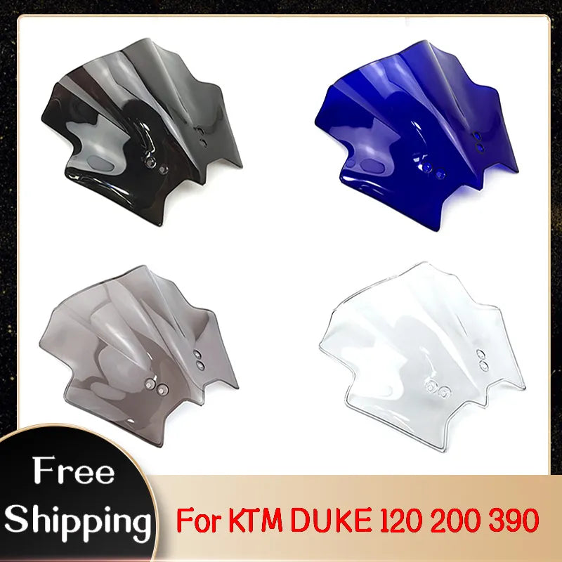Motorcycle Windshield Windscreen Visor Fits For KTM DUKE 120 200 390 Wind Deflector Shield Screen Notwith Bracket Accessories