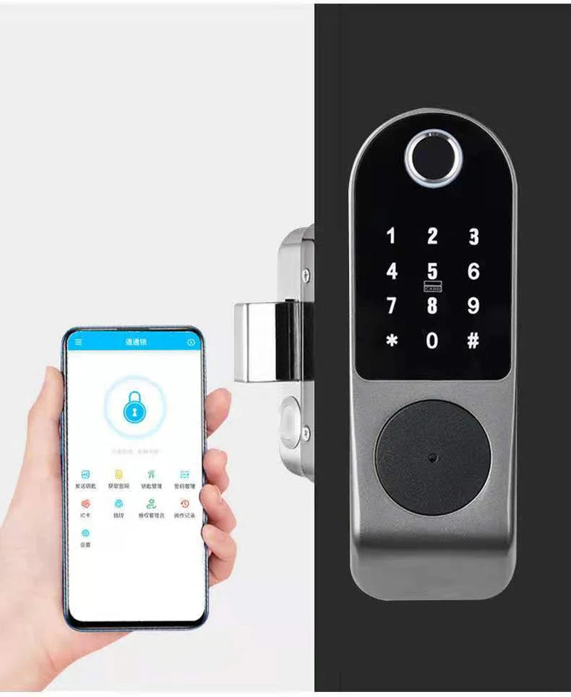TIAGO Tuya Wifi Waterproof Smart Door Lock TTLock App Digital Fingerprint Card Password Key Outdoor Electronic Gate Lock