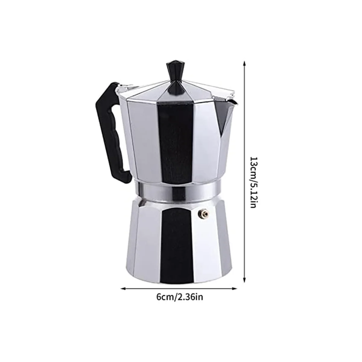 Coffee Pot Espresso Maker Moka Pot, Stovetop Espresso Maker for Great Flavored Espresso for Electric Ceramic Stovetop