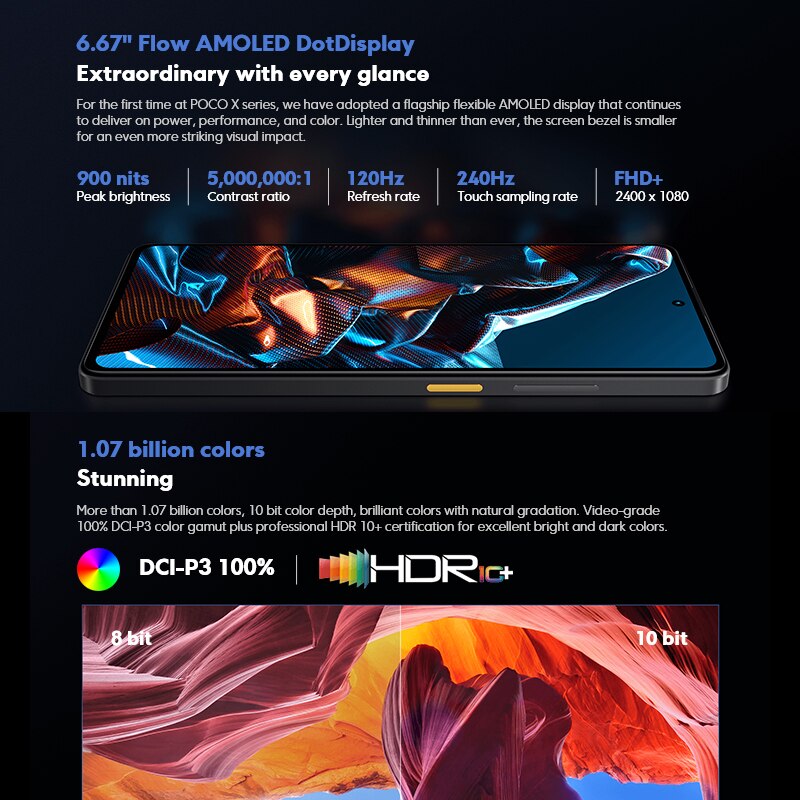 Global Version POCO X5 Pro 5G 6GB RAM 128GB ROM / 8GB RAM 256GB ROM Snapdragon 778G 120Hz AMOLED 108MP Camera 67W