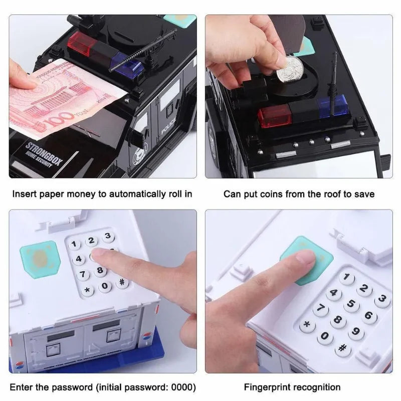 Car Piggy Bank Moneybox Kids Big Safe Saving Coin Box Music Fingerprint Password Cash Truck Money Box Saving Deposit Boxes