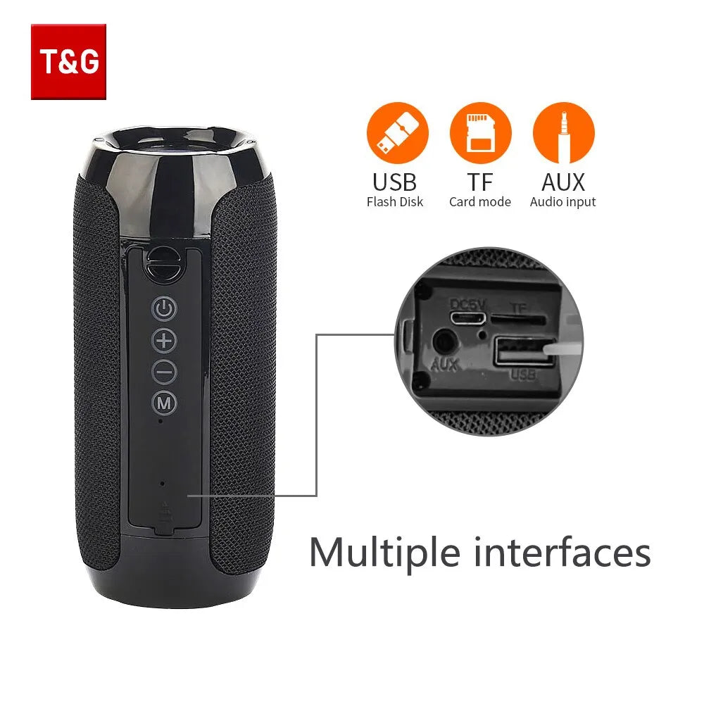 Speaker TG117 Bluetooth Portable Loudspeaker Outdoor TWS Wireless Sound Box Stereo Surround Supports TF Radio HandsFree Call