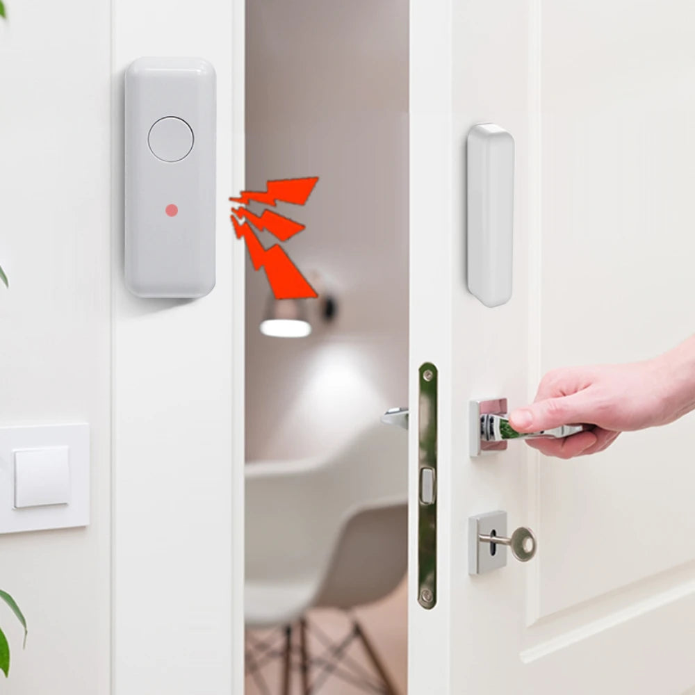 Hot Sale Wireless Magnetic Door & Window Sensor EV1527 Coding Mode RF 433MHz for Home Security Alarm System Burglar Alarm Kits