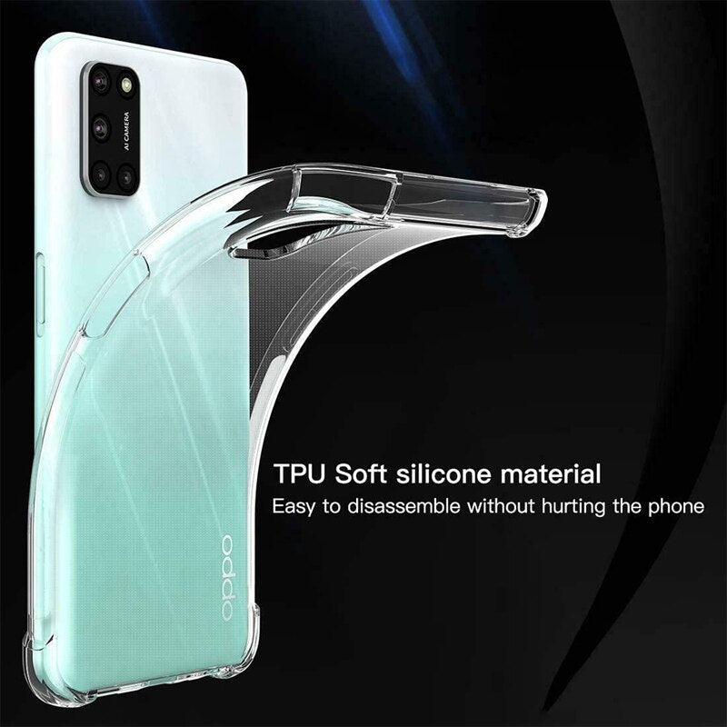 Transparent TPU Case For OPPO A96 5G A76 A36 4G A95 A55 A94 A74 A54 A93 A73 A72 A52 F15 F17 F19 Pro Silicone Bumper Back Cover