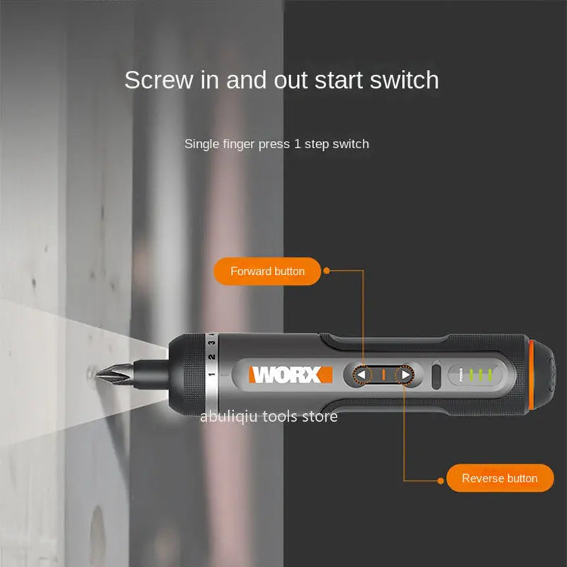 Worx 4V Mini Electrical Screwdriver Set WX242 Smart Cordless Electric Screw Driver USB Rechargeable Handle 30 Bit Set Drill Tool