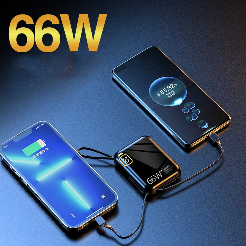 Portable Power Bank 10000mah PD20W Detachable USB to TYPE C Cable Two-way Fast Charger Mini Powerbank  for iPhone Xiaomi Samsung