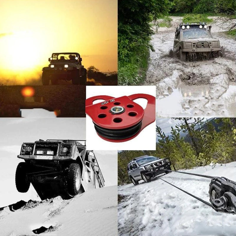 10Ton Pulley Heavy Rope Block Roller Duty Swivel Bearing Wire Moving Tool Snatch Winch Sheave Nylon Wheel Rescue Trailer Pulley