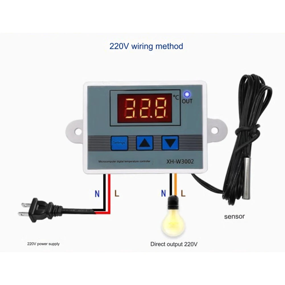 Reliable Temperature Control for Solar Water Heater 2PCS Dual Voltage Digital Temperature Controller 110V/220V 1500W