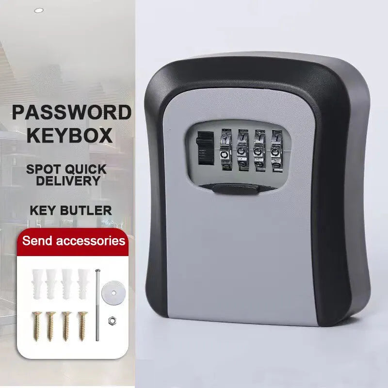 Wall Mount Key Storage Secret Box Organizer 4 Digit Combination Password Security Code Lock No Key Home Key Safe Box Caja Fuerte