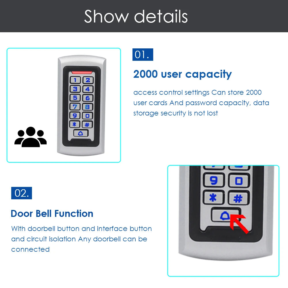 RFID Access Control System Set security protection Electronic Gate Opener Home Digital Kits Eletric Magnetic Smart Door Lock Kit