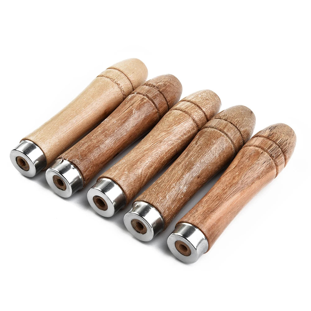5pcs Wooden File Handle Replacement Strong Metal Collar For Woodworking File Craft Polishing Hand Tools Accessories
