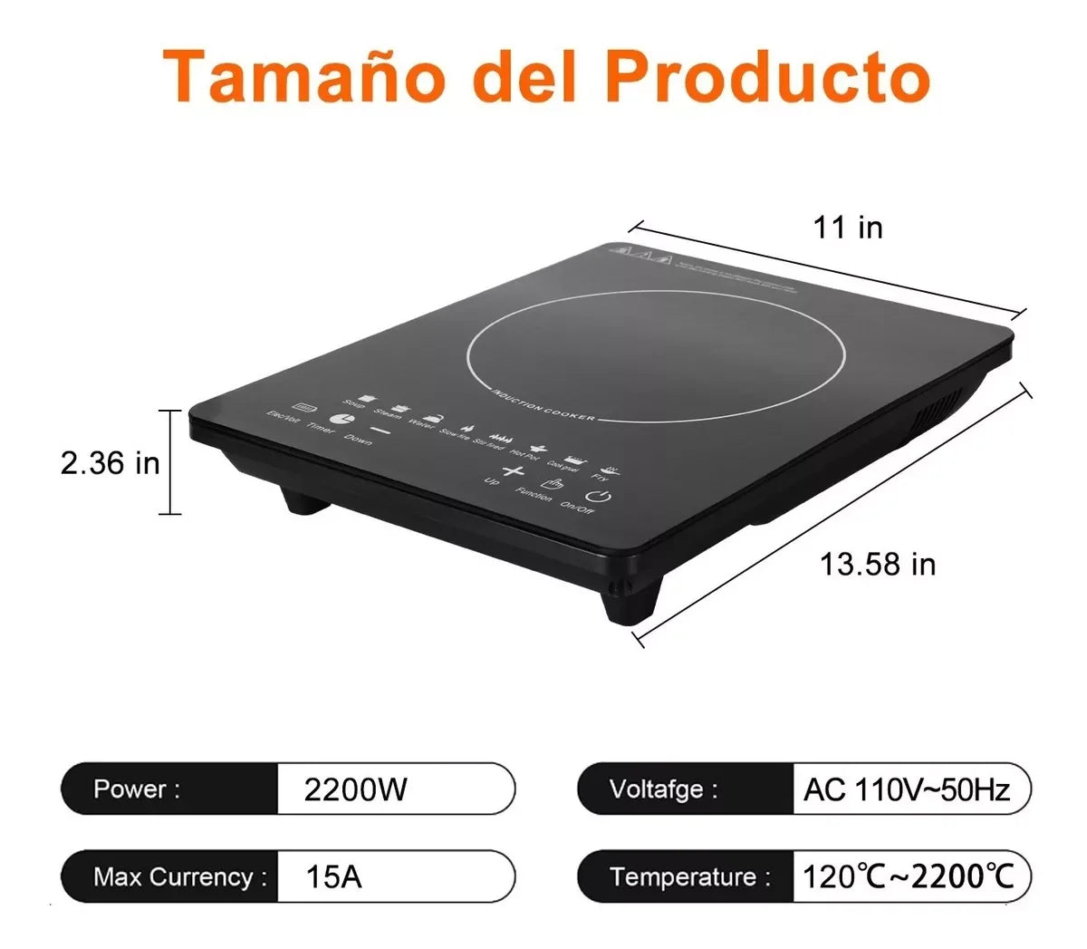 Portable Induction Cooktop Induction 8 Temp Touch Single Burner Cooker With Ultra Thin Body Low Noise Hotplate 2200W Sensor