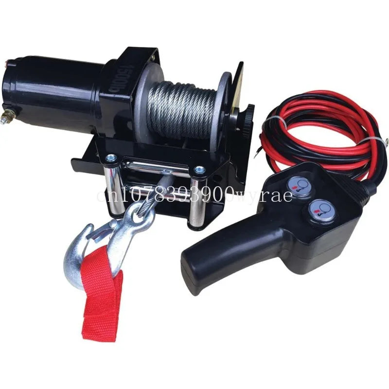 1500LB mini winch with electric motor 12v 500w
